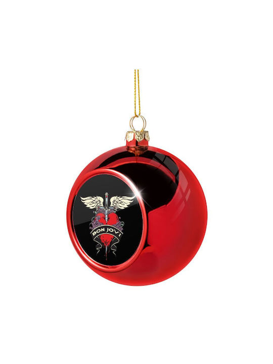 Ornament suspendat Glob Plastic Roșu 8buc