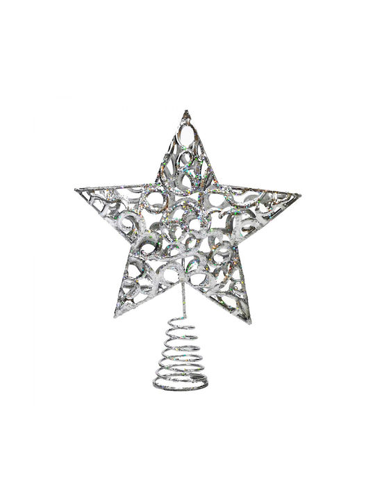 Christmas Christmas Tree Topper Ornament Silver 25x25cm