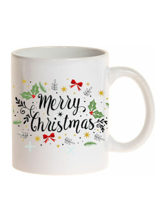 Merry Christmas Mug Ceramic White 1pcs