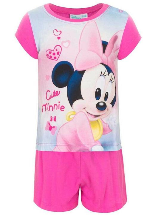 Disney Pijama pentru copii De vară De bumbac Fuchsia Baby Minnie Mouse