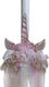 LiebeQueen Christening Candle with Unicorn Theme