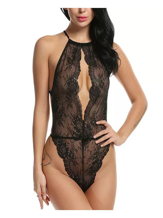 La Lolita Amsterdam Sexy Κορμάκι με Δαντέλα Μαύρο