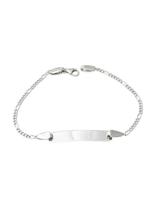 Kosmima Shop Kids White Gold ID Bracelet 14K for Girl