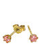 Roloi Kaliamanis Kids Earrings Studs with Stones from Gold 9K