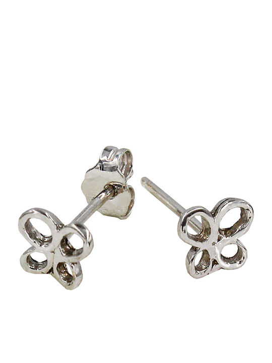 Roloi Kaliamanis Kids Earrings Studs Butterflies from White Gold 14K