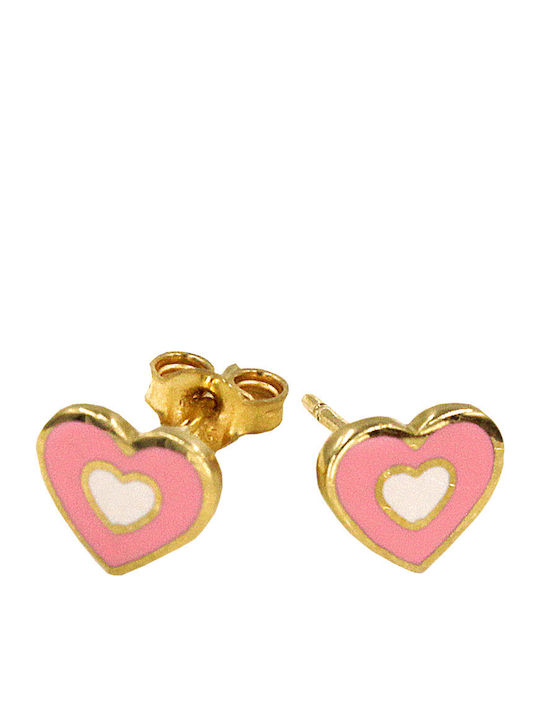 Roloi Kaliamanis Cercei pentru copii Studs Inima din Aur 14K