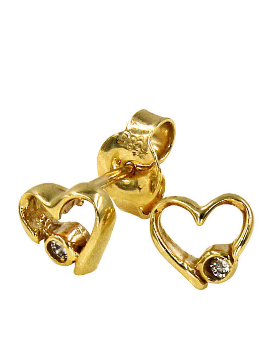 Roloi Kaliamanis Kids Earrings Studs Hearts from Gold 14K