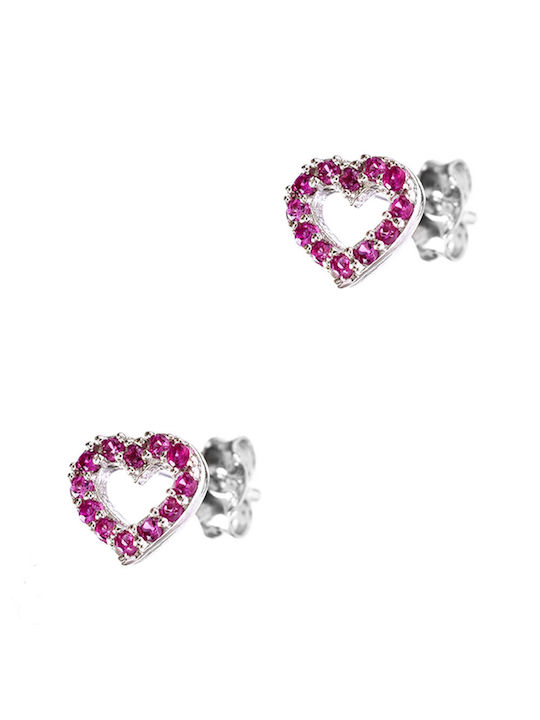 Kids Earrings Studs Hearts made of Silver