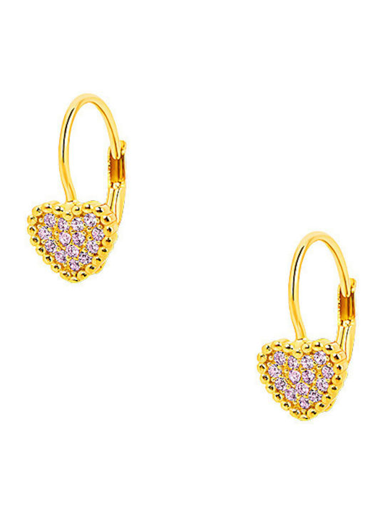JewelStories "cutie Gold Plated Kids Earrings Studs Hearts made of Silver