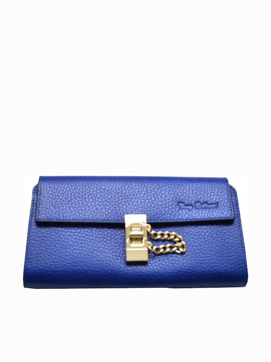 Large Leather Women's Wallet Classic Blue