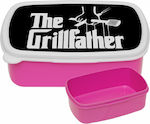 Grillfather Kids Lunch Plastic Box Pink L18xW13xH6cm