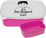 The Office Jim Halpert Kids Lunch Plastic Box Pink L18xW13xH6cm