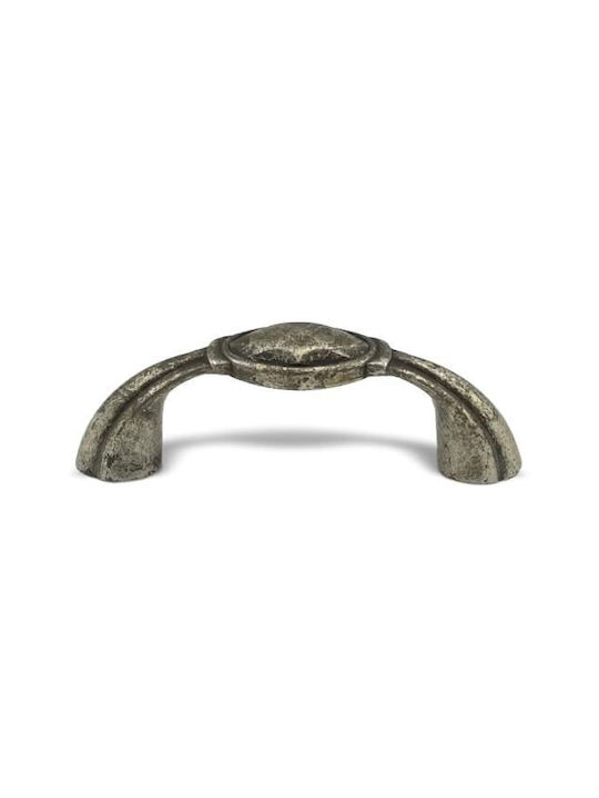 Pamar Antik Handgriff Möbelgriff aus Metallisch in Silber Farbe 64mm MN-574-64-OLD-SILVER 1Stück
