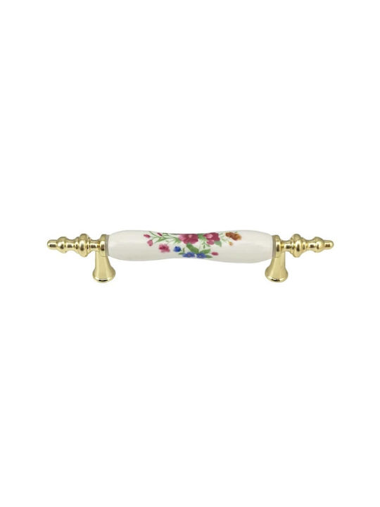 TMC Handle Furniture made of Porcelain in Gold Color 96mm 1120-96-60-331 1pcs