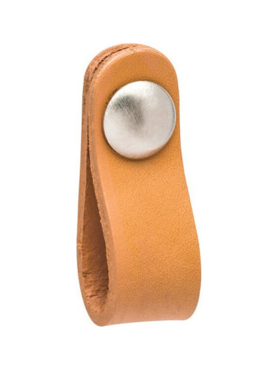 Viometale Knob Furniture made of Leather in Brown Color D20mm 01.155 1pcs