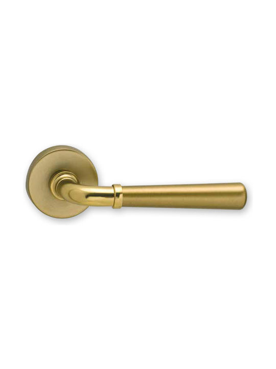 Viometale Lever Front Door with Rosette Left 06.1100 Brass