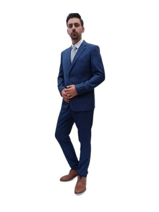 De vară Costum Bărbați Cu vestă cu Croială Strâmtă Albastru marin
