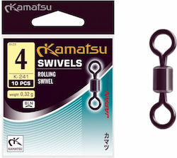 Kamatsu Kamatsu Swivel K-241 8 Wire Split Ring Set 10 Pieces Black