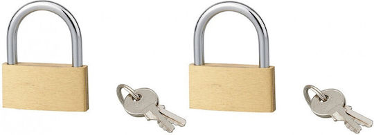 Serruprix Padlock Brass with Key 40mm 2pcs