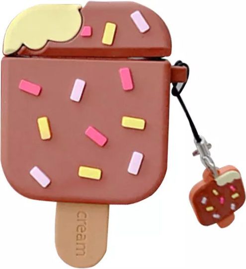 Lykl Airpods 1 Θήκη Σιλικόνης σε Καφέ χρώμα για Apple AirPods