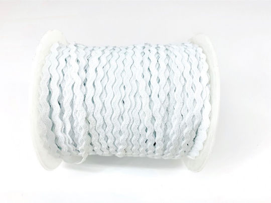 Riniotis Stoff Band Monochrom Weiß mit Breite 3mm