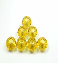 Glass Craft Bead Yellow 14mm