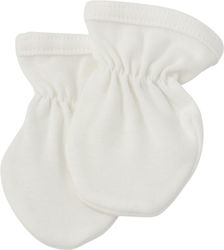 Ninetta Bebe Mănuși Mittens Pentru Nou-Născut Albă