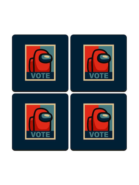 Koupakoupa Among Us Vote Сувенир Дърво Черен 4бр