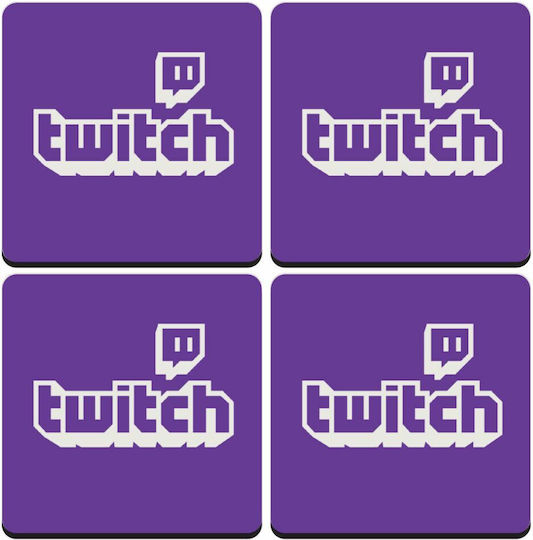 Koupakoupa Twitch Untersetzer Hölzernes Lila 4Stück