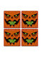 Koupakoupa Wooden Orange Coasters Halloween Trick Treat Pumpkins 4pcs