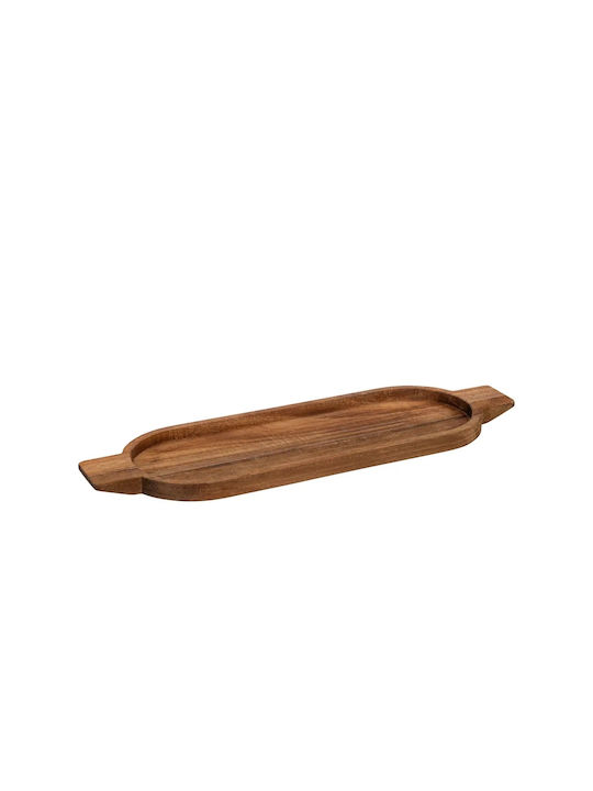 Holz Rechteckig Serviertablett mit Griffen in Braun Farbe 48x15x1.5cm 194193 1Stück
