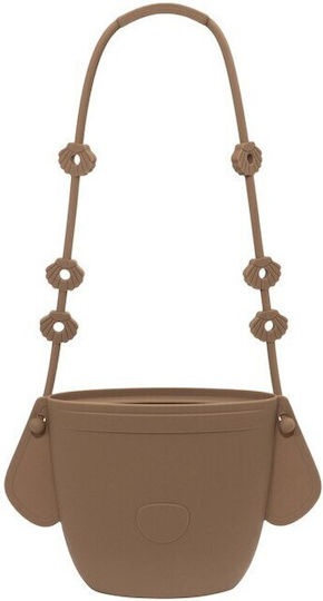 School Lunch Bag Handbag Brown 18x11x20cm