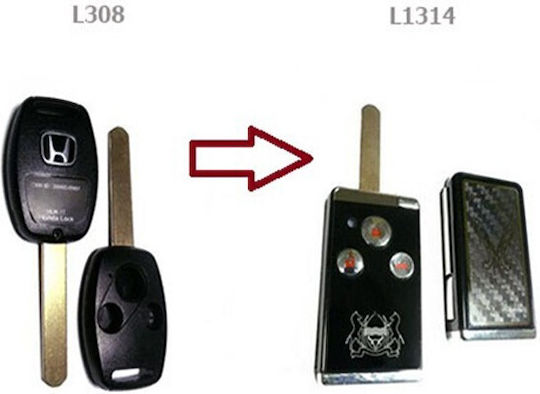 Foldable Car Key Shell with Blade with 3 Buttons for Honda
