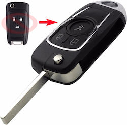 Foldable Car Key Shell with Blade with 3 Buttons for Chevrolet