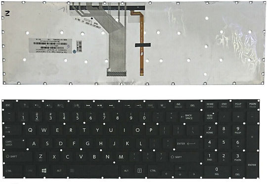 Πληκτρολόγιο Laptop για Toshiba χωρίς Πλαίσιο και Διάταξη Αγγλικά (US) σε Μαύρο χρώμα EE1646