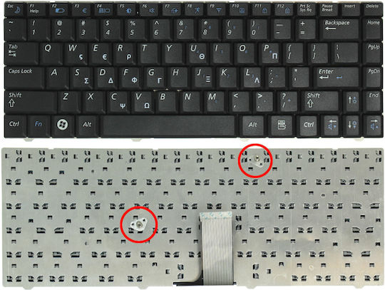 Tastatură Laptop Pentru Samsung Fără Cadru Și Dispunere Greacă (GR) În Culoare Neagră EE3411