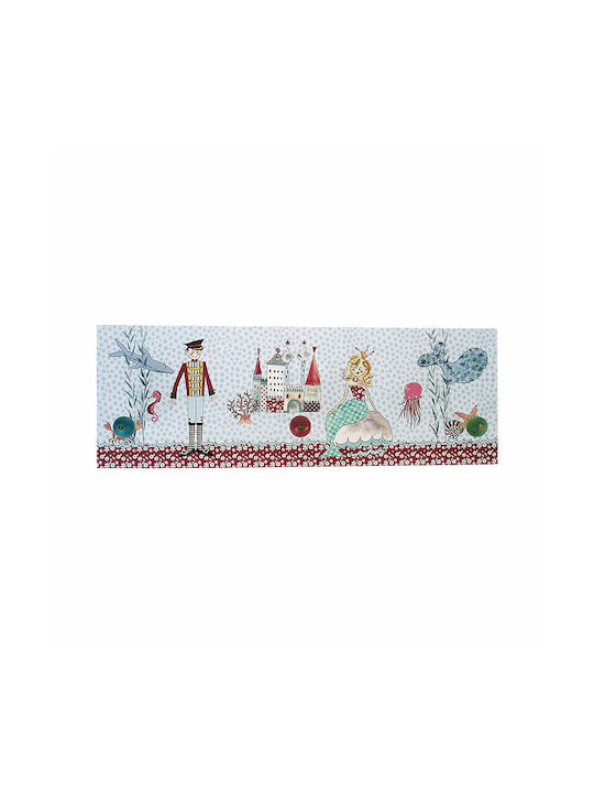 Wooden Kids Wall Mounted Hanger with Hooks Polychrome 50x17.5cm