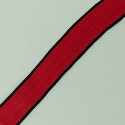 Τρέσα Πλεκτή Κόκκινο Κέντρο Μαύρα Τελειώματα 3c...