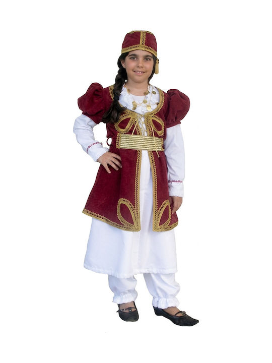 Traditional Kids Costume Mykonos with 2 Rows Necklace