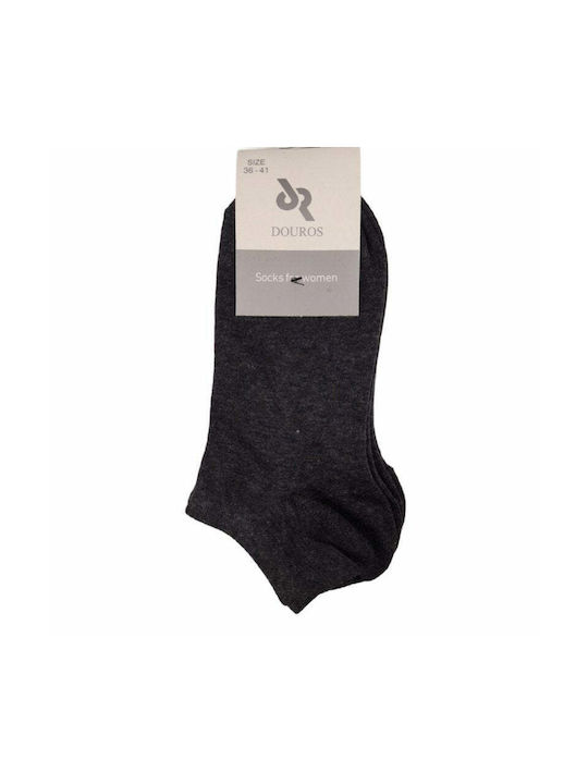 Douros Socks Women's Solid Color Socks Charcoal 3Pack