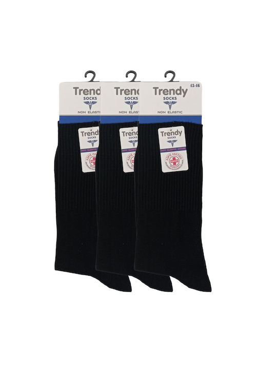Trendy Ανδρικές Μονόχρωμες Κάλτσες Μαύρο 3Pack