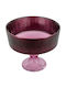 Decorative Bowl Pedestal Pink 16x16x20cm
