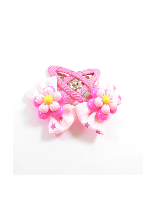 Set Kinder Haarspangen mit Haarspange Blume in Rosa Farbe 2Stück
