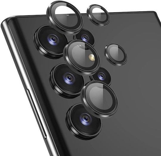 Camera Protection Tempered Glass Black for the Galaxy S23 Ultra