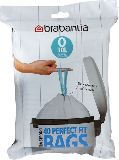 Brabantia Trash Bags for the Garden Capacity 30lt Perfectfit 40pcs White