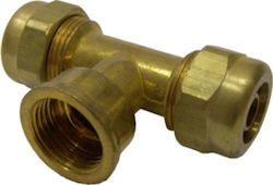 Brass Form Ταφ Σύνδεσης Σωλήνα Ορειχάλκινο Θηλυκό 18mm 18Χ2Χ1/2''