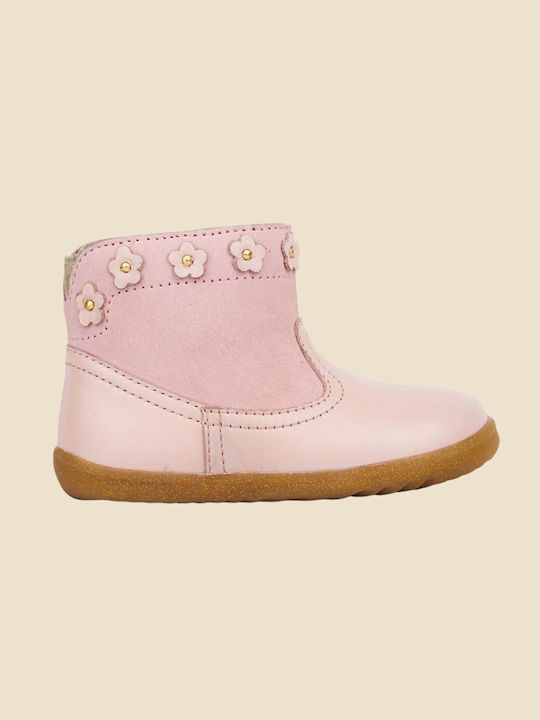 Step Up Daisy Boot Seashell Shimmer Δερμάτινα Παιδικά Μποτάκια Ροζ