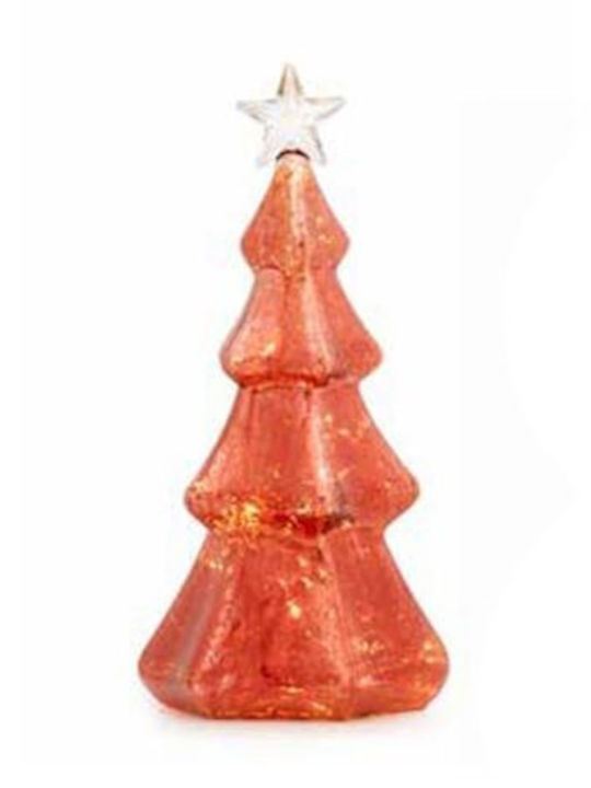 Christmas Decorative Illuminated Glass Tree 21cm Pink