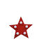 Wood Illuminated Christmas Decorative Pendant Star Red