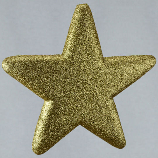 Glitter Коледно украсително Окачен Звезда Пластмасова Златист 50x50x50бр 1бр